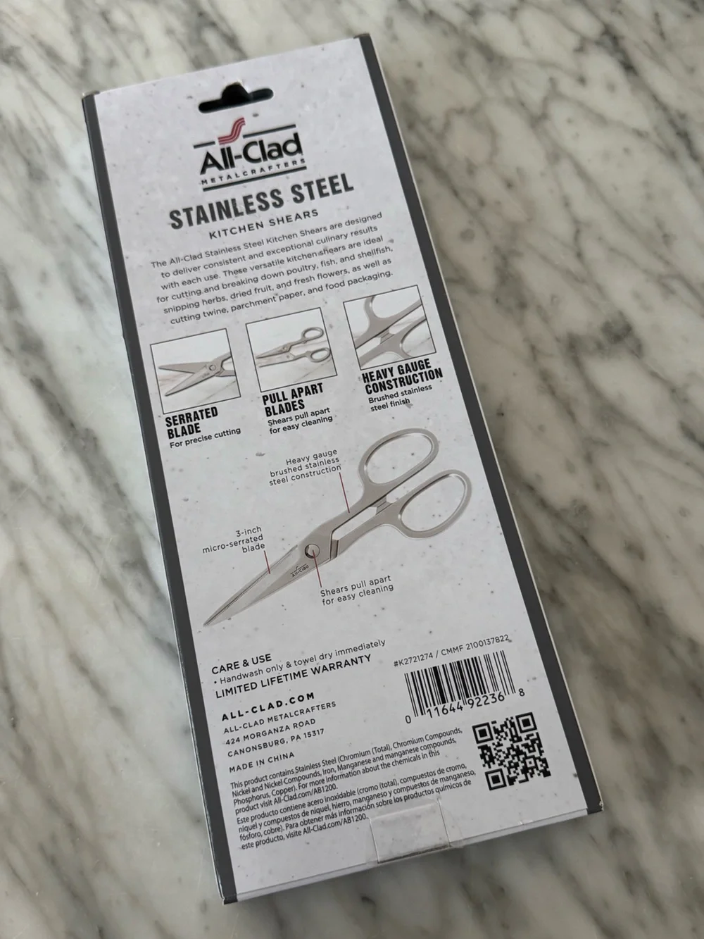 All-Clad, Brushed Stainless Steel Kitchen Shears/Scissors
